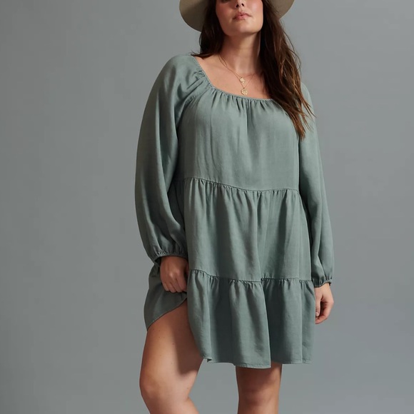 Robe épaules Dénudées Amadi – Anthropologie – Vert Olive – Taille XXS – Neuve Avec étiquettes